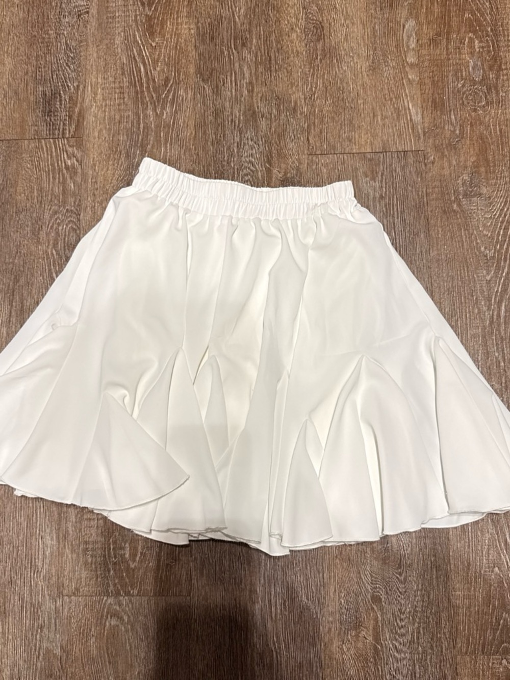 White Flared Skirt with Elastic Waist